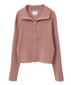 Green Parks 配色リブＺｉｐニットカーディガン