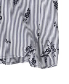 YECCA VECCA ストライプ柄フラワー刺繍シャツ