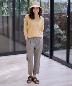 ANY 【ウエストゴム/ストレッチ/セットアップ可】イージィケアストレッチテーパードパンツ