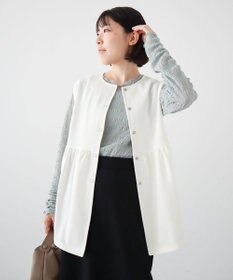 Green Parks カットジョーゼットペプラムベスト