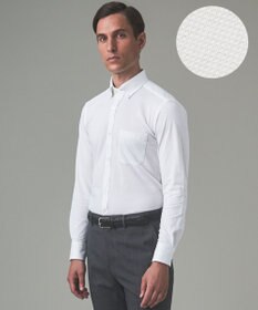 GOTAIRIKU 胸ポケット付にアップデート【吸水速乾/ストレッチ】クールマックス鹿の子 ビズシャツ_ボタンダウン