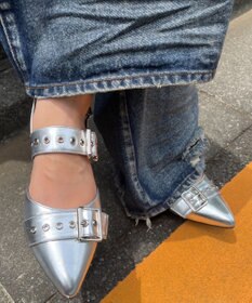 WEGO ハトメベルトポインテッドシューズ