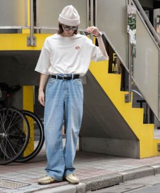 WEGO 【ユニセックス着用ITEM/綿100%/SMLサイズ展開】リラックスフィットワンポイントT（S）