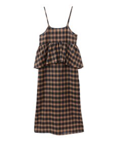 Green Parks チェックペプラムキャミワンピース