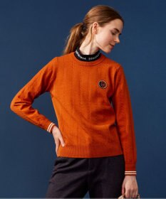 23区GOLF 【WOMEN】【洗える】ストレッチカラー ニット