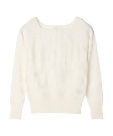 Green Parks 洗える　スクエアネックリブニットプルオーバー