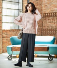 ANY L 【洗濯機可】ソフトタッチケーブルニット