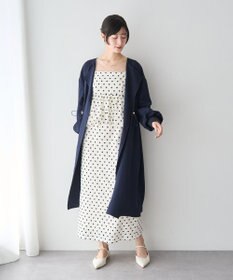 YECCA VECCA ノーカラーラペルロングコート