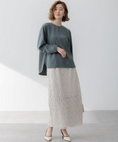 23区 【洗える】ジオメトリックレース Iライン スカート