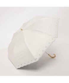 UNBILLION カシュネ cachenez / PUグレースフラワー刺繍トップレス2段折りたたみ傘