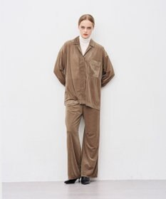 uncrave シアーベロアリブ ギャザーパンツ