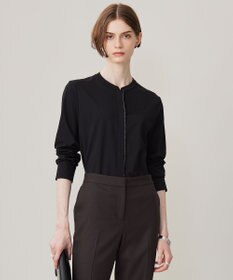 ICB 【洗える】コンパクトモクロディ バンドカラーカットソー［ボールチェーン］