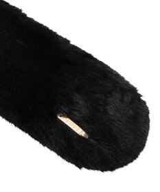 MOONBAT FURLA ファーティペット 差し込み ロゴプレート付 フェイクファーマフラー