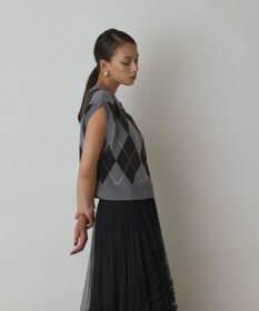 GRACE CONTINENTAL アーガイルニットベスト