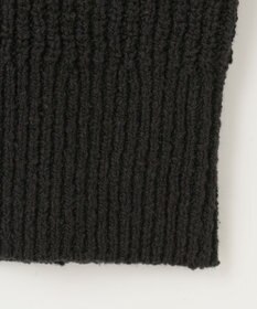 自由区 【洗える】テクスチャーコットンブレンド ビジューデザインニット