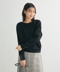 Green Parks もちやわ袖釦ドルマンニットプルオーバー