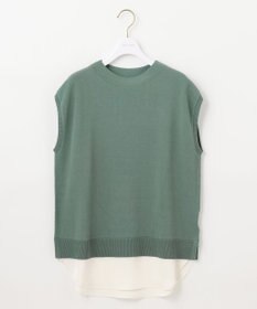 ANY SIS S 【洗える】フレンチスリーブシャツテール ニット