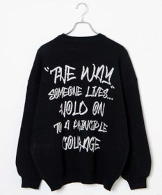 WEGO ハンドライティングジャガードニット