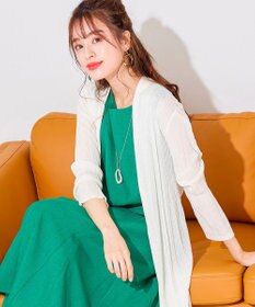 Tiaclasse 【UVケア・接触冷感】さらっと羽織れる膝丈ロングトッパーカーディガン