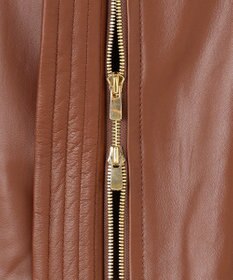 BEIGE， 【andGIRL 秋号掲載】CLYDE / ステッチデザインラムレザーブルゾン