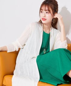 Tiaclasse 【UVケア・接触冷感】さらっと羽織れる膝丈ロングトッパーカーディガン