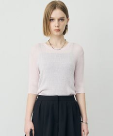 ICB L 【先行予約】 リネンブレンドシアー クルーネックリブニット