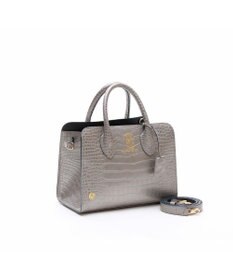 A.D.M.J. 【牛革】クロコ型押しサイドバックルトート25cm(ショルダーストラップ付)