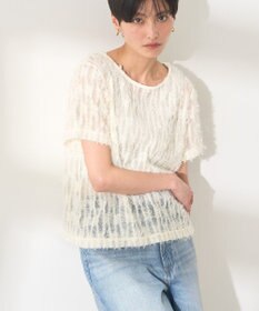 AMERICAN HOLIC チュールフリンジシアーＴシャツ