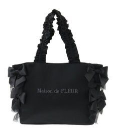 Maison de FLEUR リボンギャザーハンドルトートバッグ