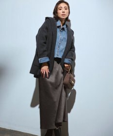 VERY11月号掲載/洗える】ヴィンテージダブルサテン ナロー スカート