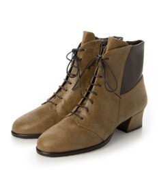 MODE ET JACOMO <D'ICI>チャンキーヒールレースアップショートブーツ