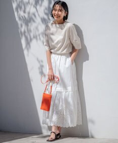 23区 【SLOW/一部店舗限定】フラワーエンブロイダリー スカート