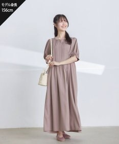 Tiaclasse 【洗える】ボリュームパフスリーブピンタックワンピース