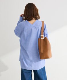 Green Parks 綿麻混Ｖネックオーバーサイズシャツ