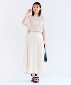 UNFILO リネンレーヨン セミフレアスカート