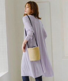 Tiaclasse 【洗える】ボタン付きロングリブカーディガン