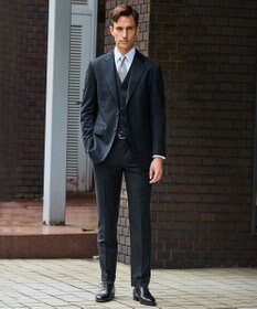 GOTAIRIKU シワになりにくい【御幸毛織/みゆきけおり】Superior160s  3ピーススーツ（グレー）