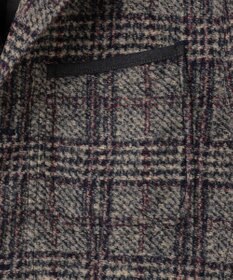 JOSEPH ABBOUD 【イタリア素材/軽量/中綿キルト裏地】スライバーチェックジャージー ジャケット