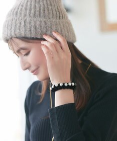 Tiaclasse パール付きファンシーツイードシュシュ