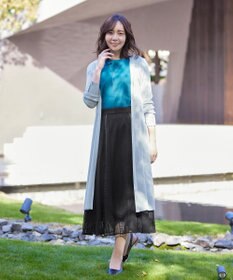 Tiaclasse 【洗える】ボタン付きロングリブカーディガン