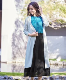 Tiaclasse 【洗える】ボタン付きロングリブカーディガン