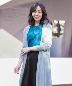 Tiaclasse 【洗える】ボタン付きロングリブカーディガン