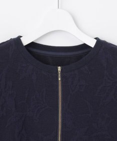 J.PRESS LADIES L 【一枚で着映え】フクレジャガード ハーフジップ トップス