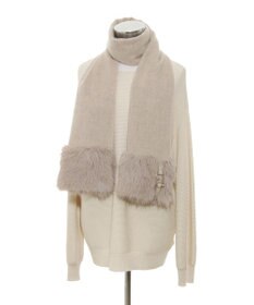 MOONBAT 【WEB限定】FURLA ウール100％×ベルト付きファーマフラー