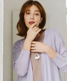 Tiaclasse 【洗える】ボタン付きロングリブカーディガン