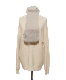 MOONBAT 【WEB限定】FURLA ウール100％×ベルト付きファーマフラー