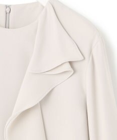 ICB L 【洗える】ライトダブルクロス フリルデザインブラウス