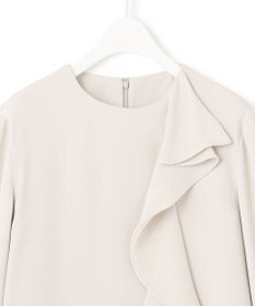 ICB L 【洗える】ライトダブルクロス フリルデザインブラウス