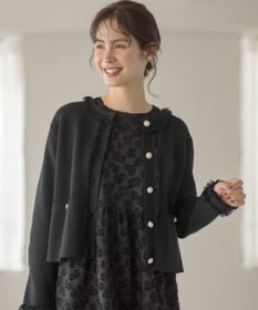 組曲 ビジューボタンニットジャケット