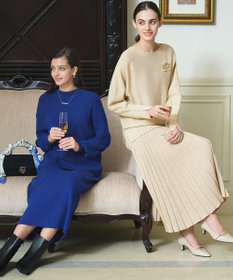 ANY SIS CICA加工 ニット フレア スカート